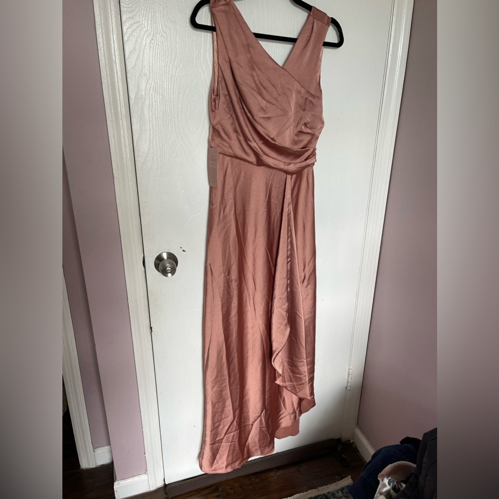 BHLDN Espen Satin Maxi Dress in Sedona Sunset size 4